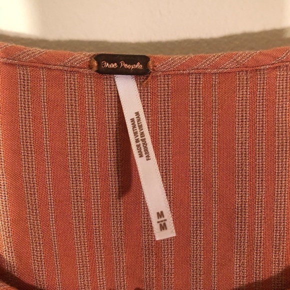 FREE PEOPLE Rosemary Tie Font Crop Top Ruffle Sleeves and Buttons Medium - Picture 6 of 9